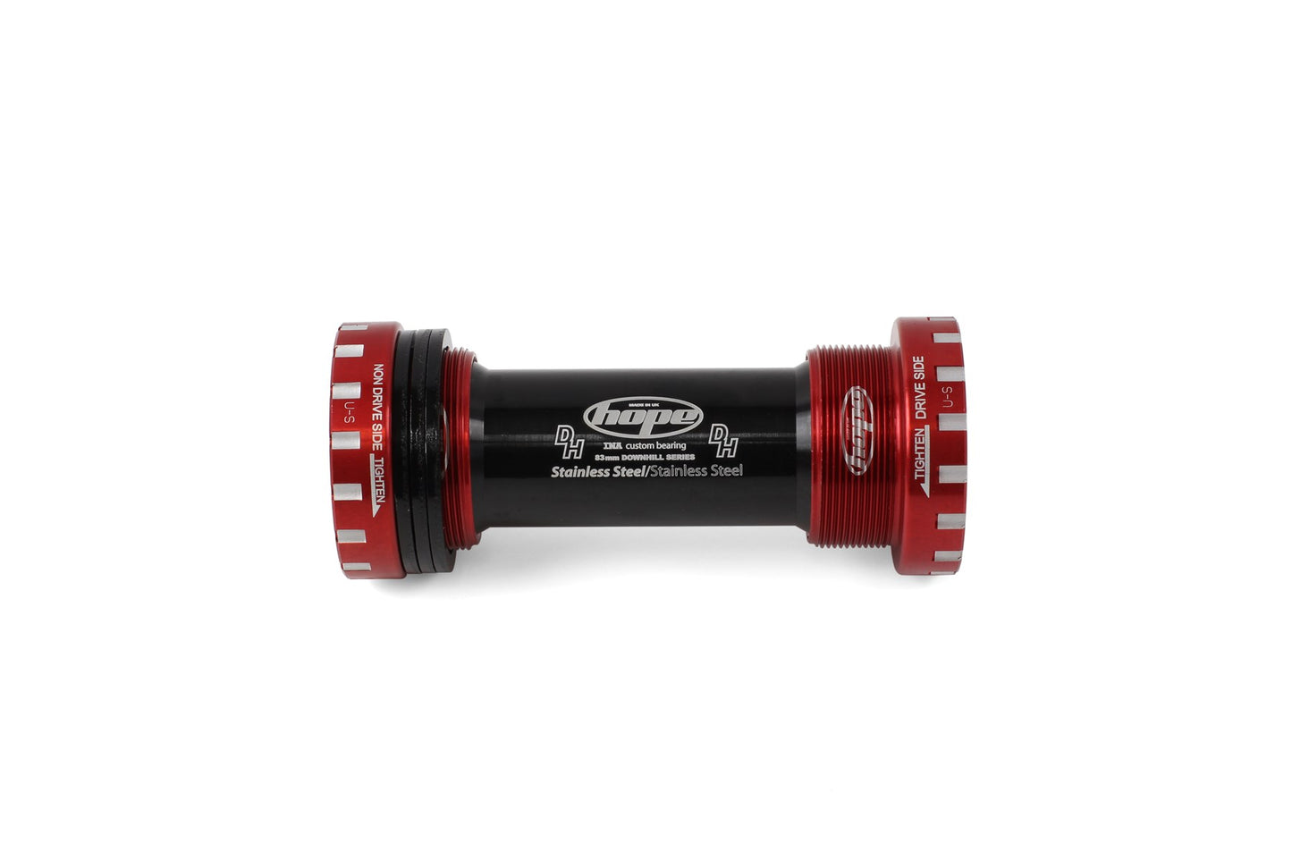 Hope Stainless Steel 24mm Bottom Bracket - 68/73mm - Red